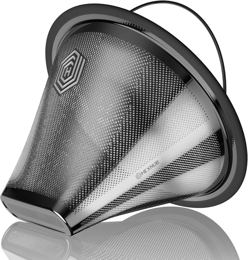 HEXNUB Reusable #4 Coffee Filter for Technivorm Moccamaster KBGV, KBT Coffee Machines, Durable Stainless Steel Mesh Metal Filter - Image 1